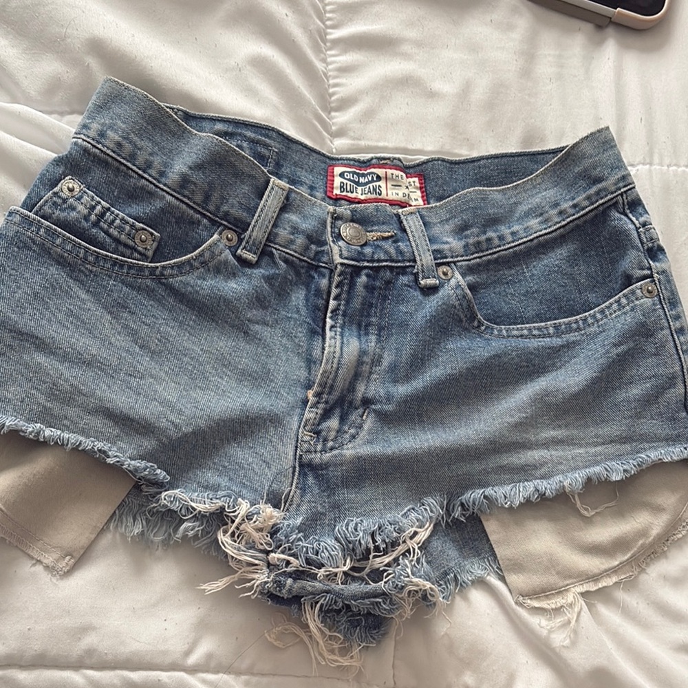 Old Navy Frayed Hem Blue Jean Shorts